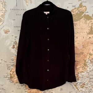 Equipment Women's Black Button-Up Silk Blouse